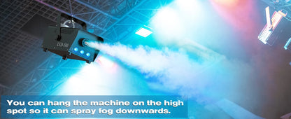 U'King 500W Smoke Machine RGB 3 LED Mixed Color Fog Machine with Remote Control Stage Smoke Ejector for DJ Halloween Christmas