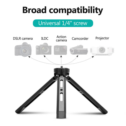 Metal Tripod for Camera DJI Desk Aluminum Alloy Mini Handle Tripodes with 1/4 Inch Screw for DSLR Projector