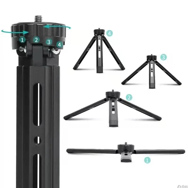 Metal Tripod for Camera DJI Desk Aluminum Alloy Mini Handle Tripodes with 1/4 Inch Screw for DSLR Projector