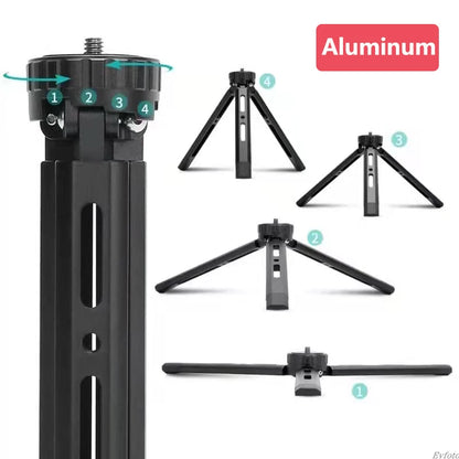 Metal Tripod for Camera DJI Desk Aluminum Alloy Mini Handle Tripodes with 1/4 Inch Screw for DSLR Projector