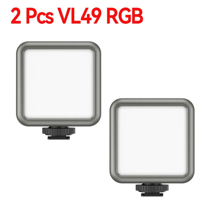 Ulanzi VL49 RGB Video Lights Mini LED Camera Light 2000mAh Rechargable LED Panel Lamp Photo Video Lighting for Youtube Tik tok