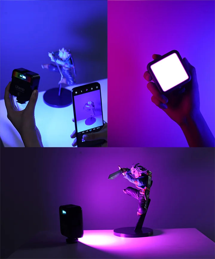 Ulanzi VL49 RGB Video Lights Mini LED Camera Light 2000mAh Rechargable LED Panel Lamp Photo Video Lighting for Youtube Tik tok